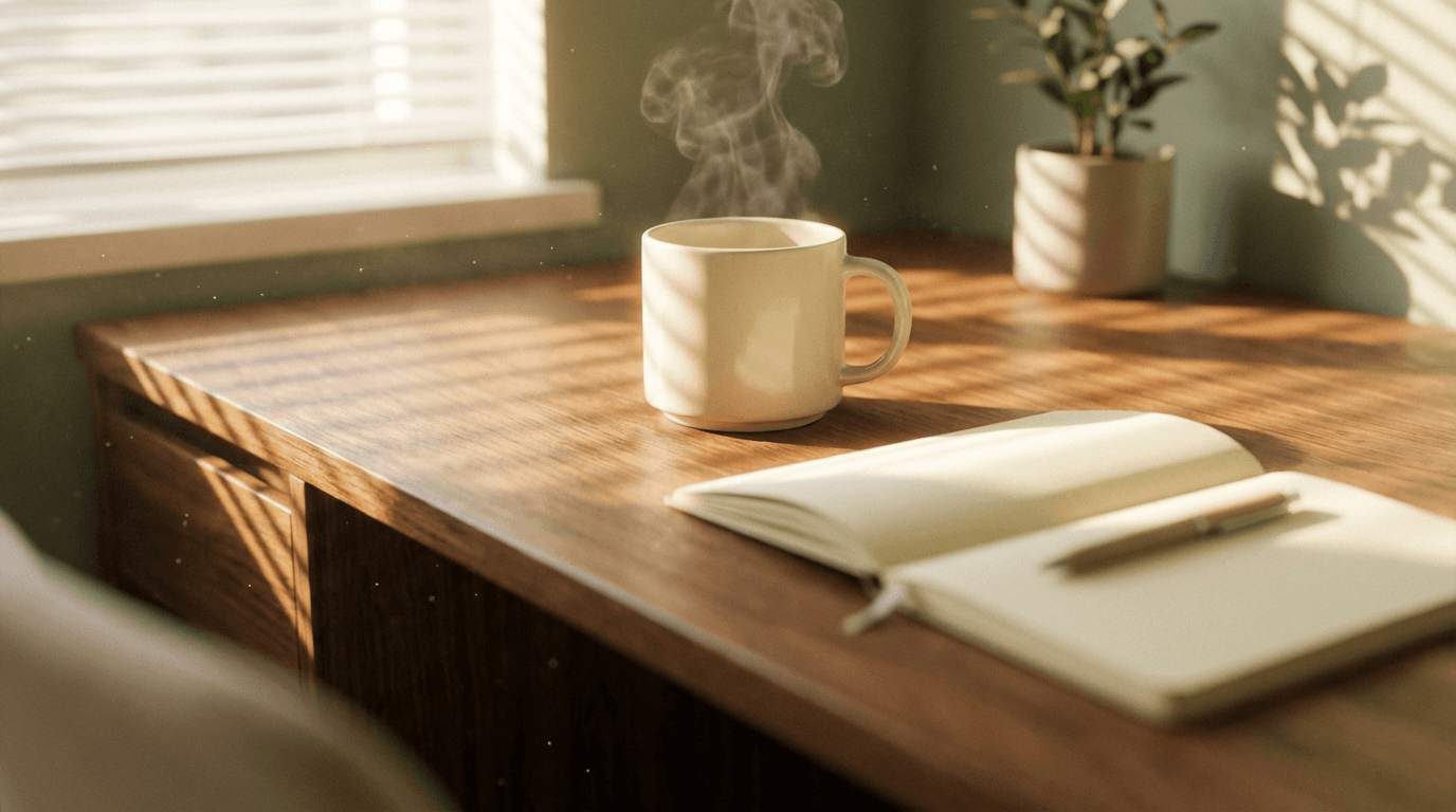 Aloe vera plant and jar of honey on a wooden table in soft morning light